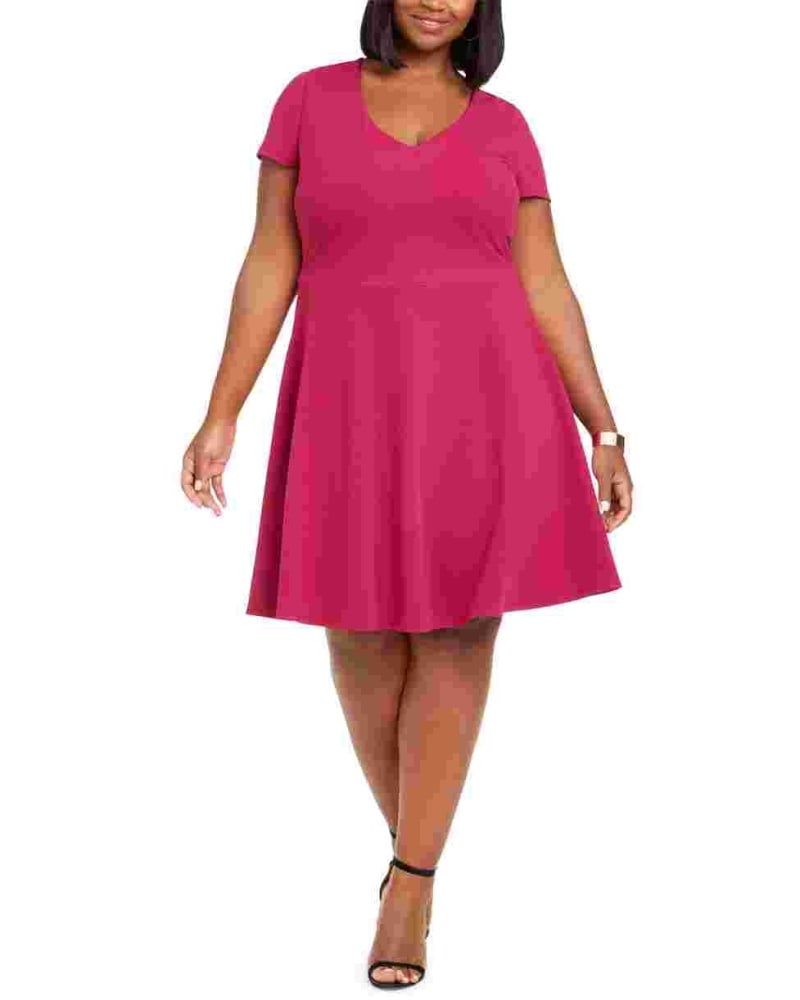 Plus size sale purple skater dress